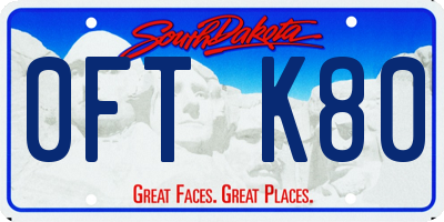 SD license plate 0FTK80