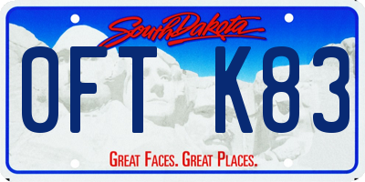 SD license plate 0FTK83