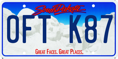 SD license plate 0FTK87