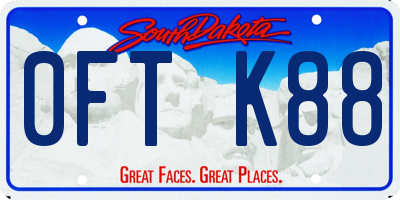 SD license plate 0FTK88