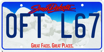SD license plate 0FTL67