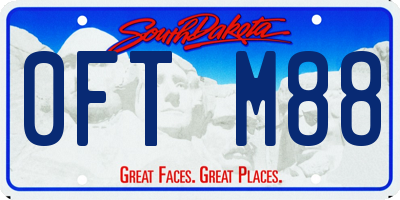 SD license plate 0FTM88