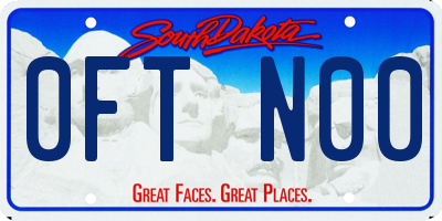 SD license plate 0FTN00