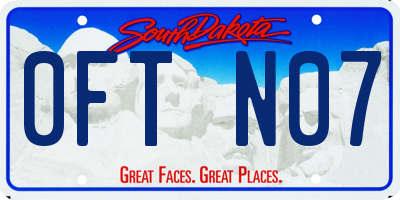 SD license plate 0FTN07