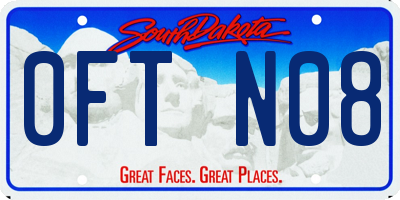SD license plate 0FTN08