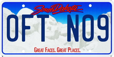 SD license plate 0FTN09