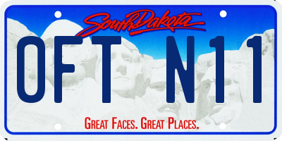 SD license plate 0FTN11