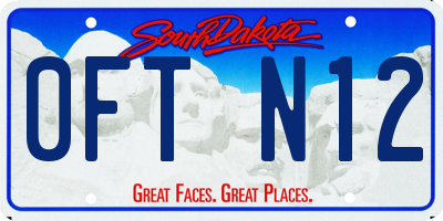 SD license plate 0FTN12