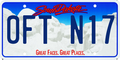 SD license plate 0FTN17
