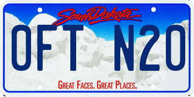 SD license plate 0FTN20