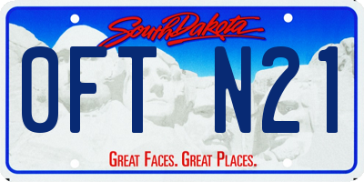SD license plate 0FTN21