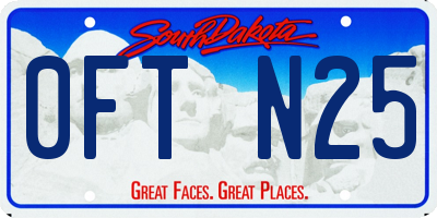 SD license plate 0FTN25