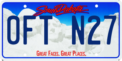 SD license plate 0FTN27