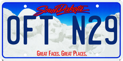 SD license plate 0FTN29