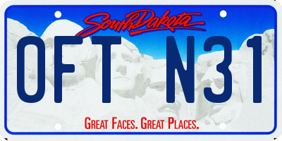 SD license plate 0FTN31