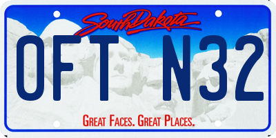 SD license plate 0FTN32