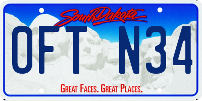 SD license plate 0FTN34