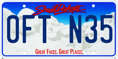SD license plate 0FTN35