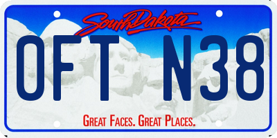 SD license plate 0FTN38