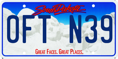 SD license plate 0FTN39