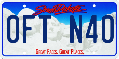 SD license plate 0FTN40