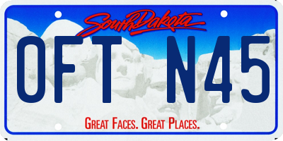 SD license plate 0FTN45