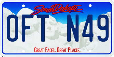 SD license plate 0FTN49