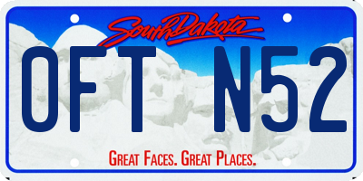 SD license plate 0FTN52