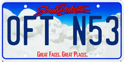 SD license plate 0FTN53