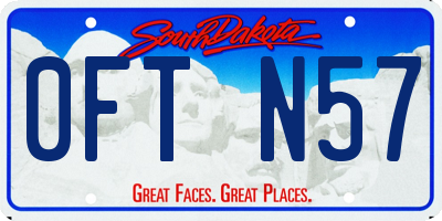 SD license plate 0FTN57
