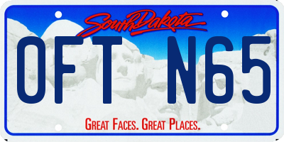 SD license plate 0FTN65