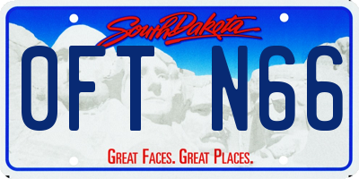 SD license plate 0FTN66