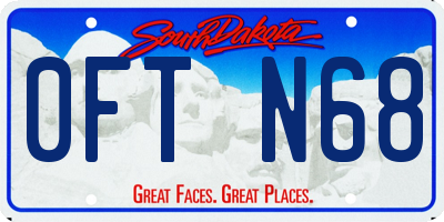 SD license plate 0FTN68