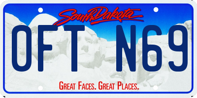 SD license plate 0FTN69