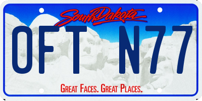 SD license plate 0FTN77