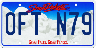 SD license plate 0FTN79