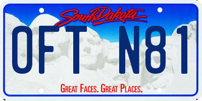 SD license plate 0FTN81