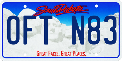 SD license plate 0FTN83