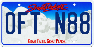 SD license plate 0FTN88