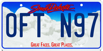SD license plate 0FTN97