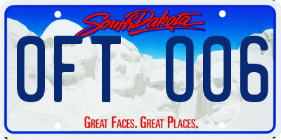 SD license plate 0FTO06