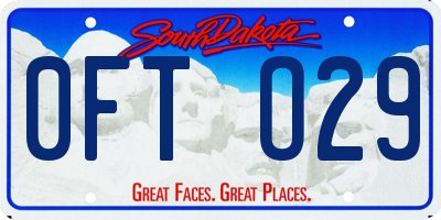 SD license plate 0FTO29
