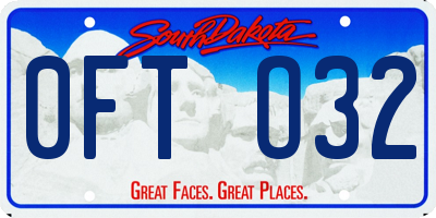 SD license plate 0FTO32