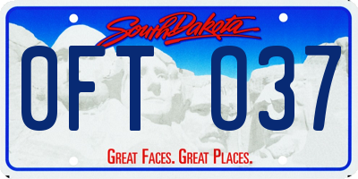 SD license plate 0FTO37