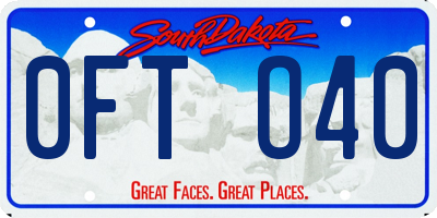 SD license plate 0FTO40