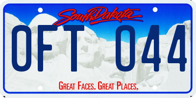 SD license plate 0FTO44