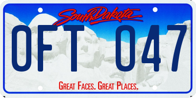 SD license plate 0FTO47