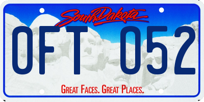 SD license plate 0FTO52
