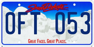SD license plate 0FTO53
