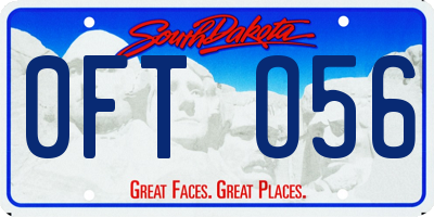 SD license plate 0FTO56
